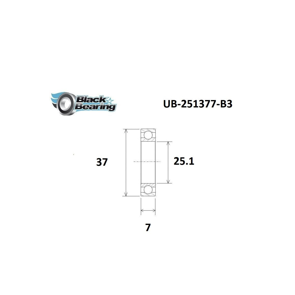 Roulement BLACKBEARING 25.1 x 37 x 7mm B3