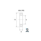 Roulement BLACKBEARING 5 x 14x 5mm B5