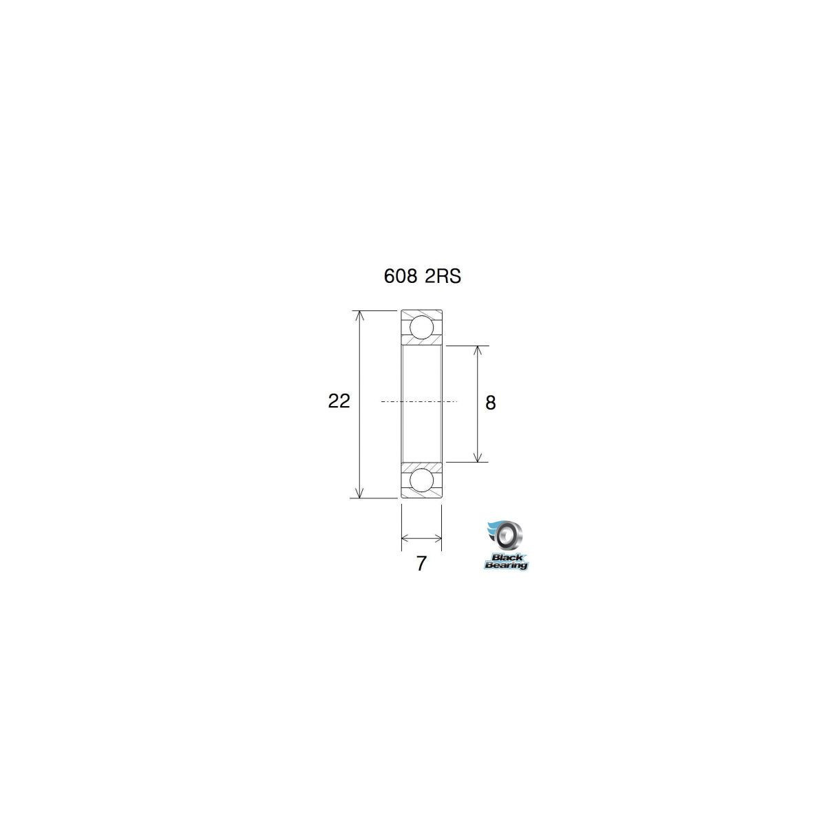Roulement acier inoxydable BLACKBEARING 8 x 22 x 7mm B5S