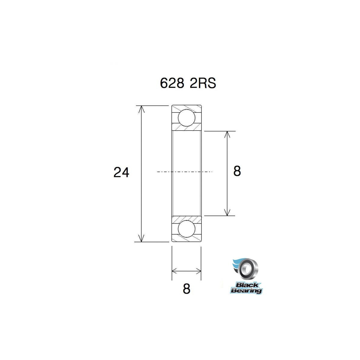 Roulement BLACKBEARING 8 x 24 x 8mm B3