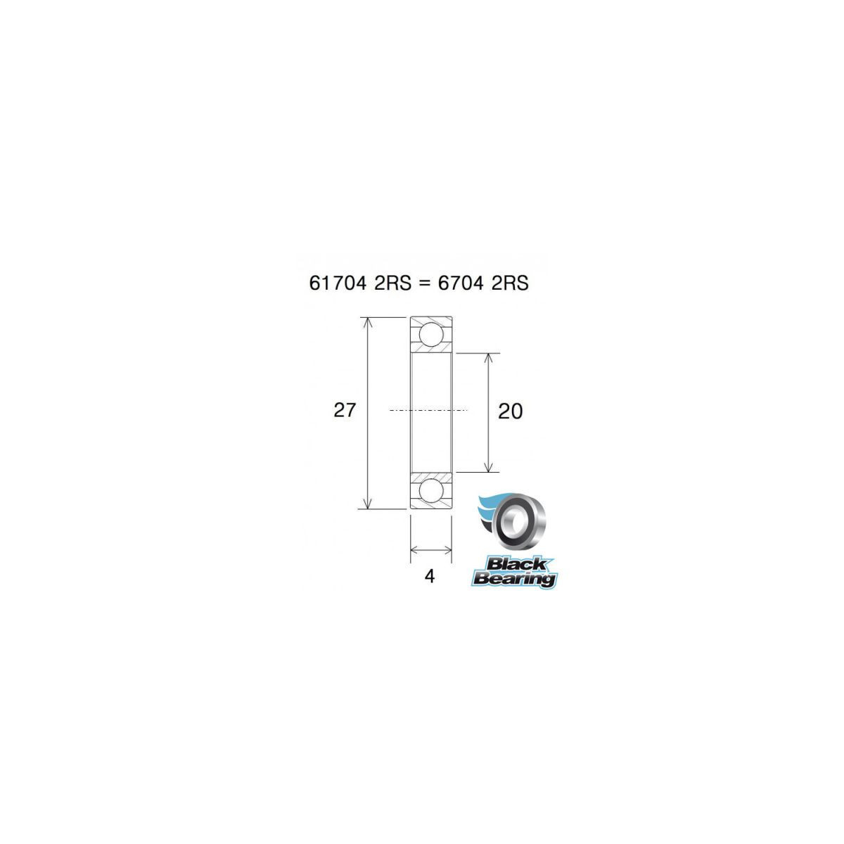 Roulement BLACKBEARING 20 x 27 x 4mm B3