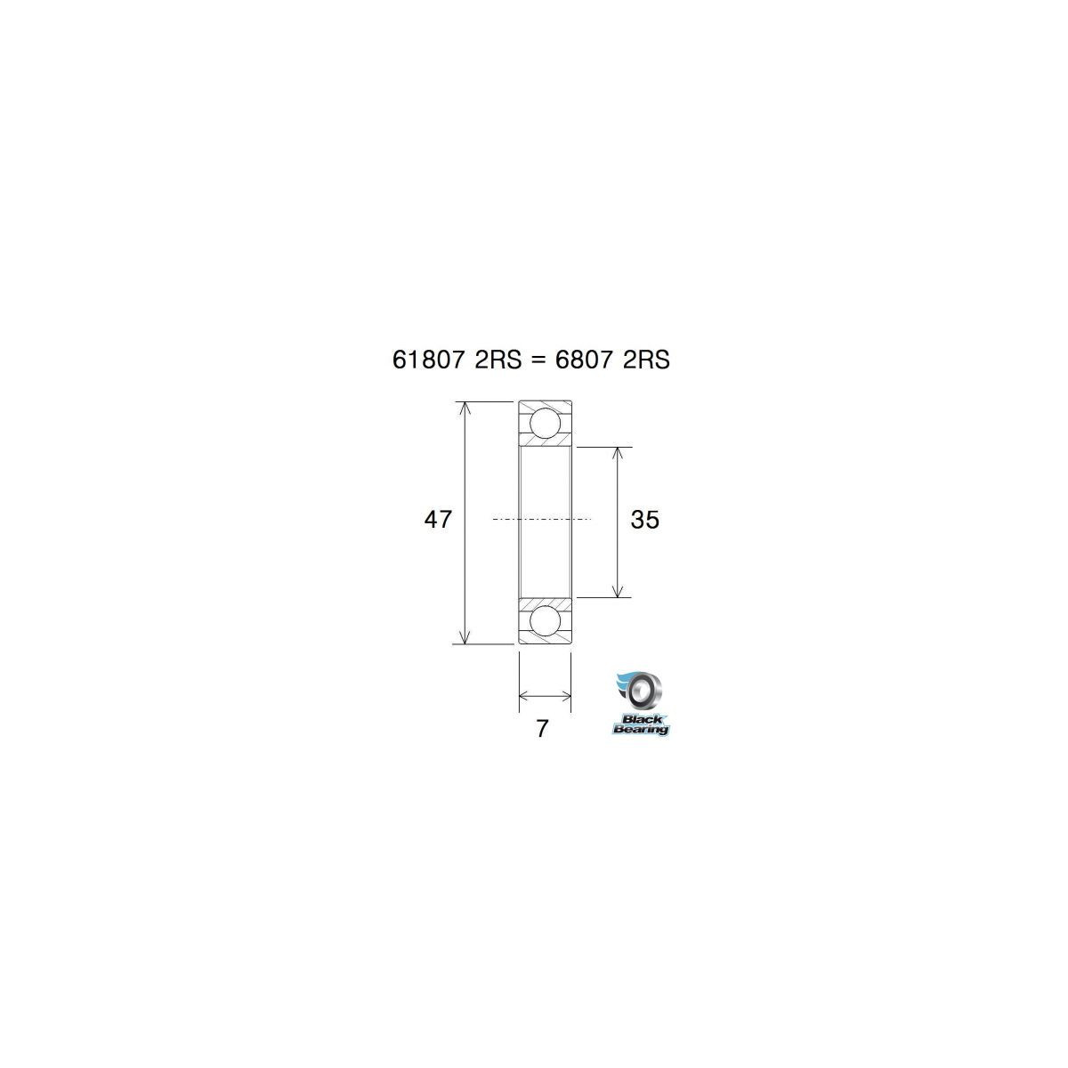Roulement BLACKBEARING 35 x 47 x 7mm B3