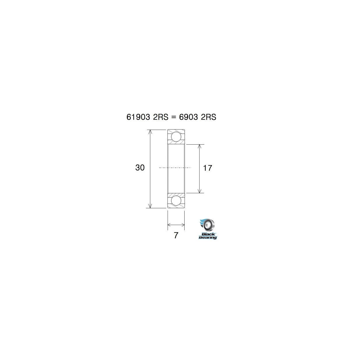 Roulement pivot de cadre VTT BLACKBEARING 17 x 30 x 7mm MAX