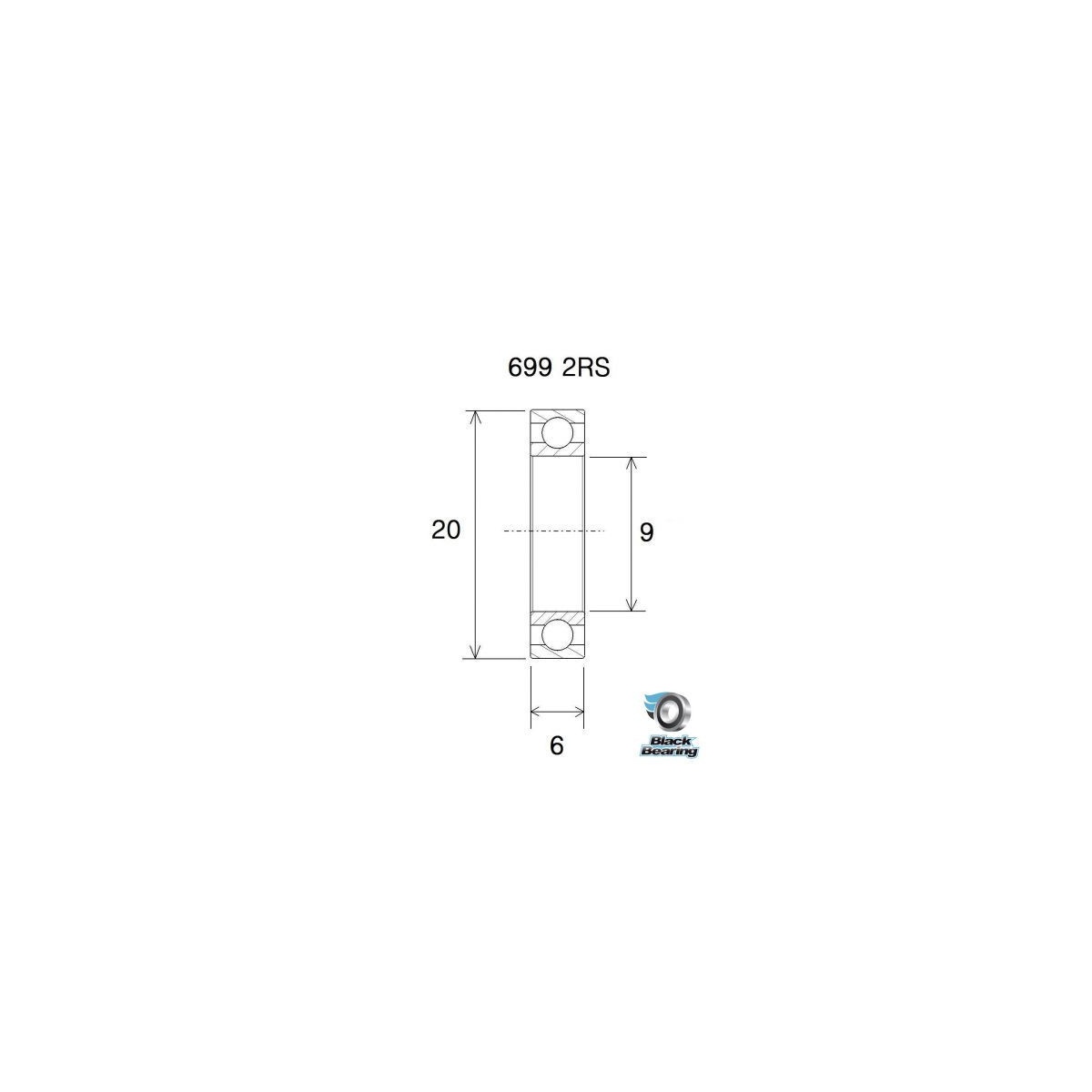 Roulement BLACKBEARING 9 x 20 x 6mm B3
