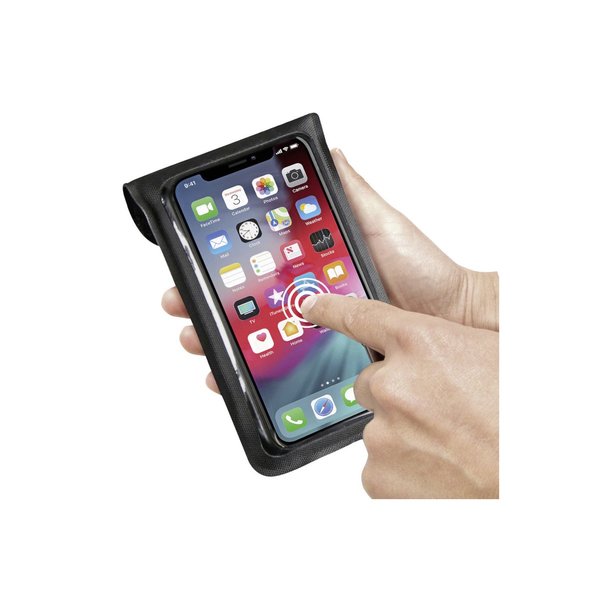 Phone Bag Light S KLICKfix +adaptateur transparent/noir, fixation rotative
