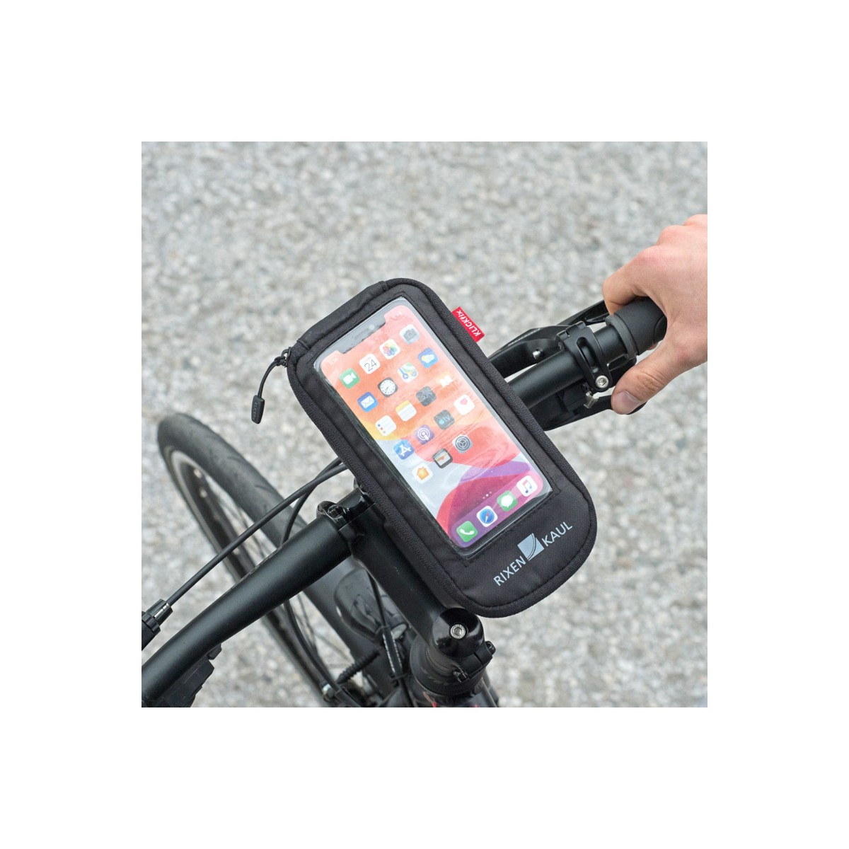 Phone Bag Comfort S KLICKfix +adaptateur transparent/noir, avec fixation rotative