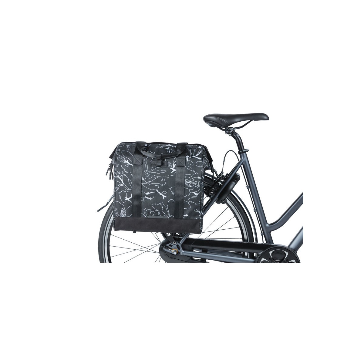 Sacoche vélo bandoulière porte-bagages BASIL Grand Flower - 23 L