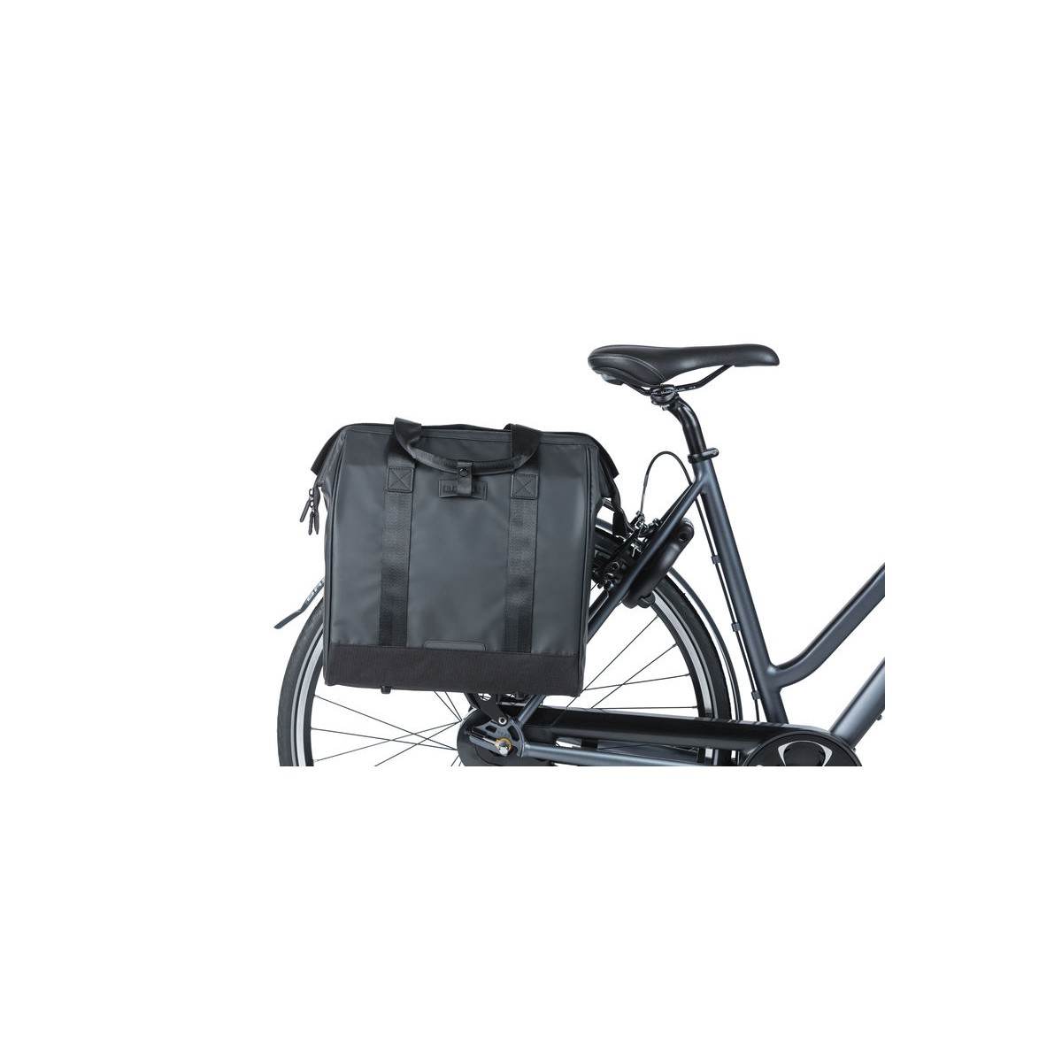 Basil Grand Tarpaulin shopper de vélo, 23L, noir