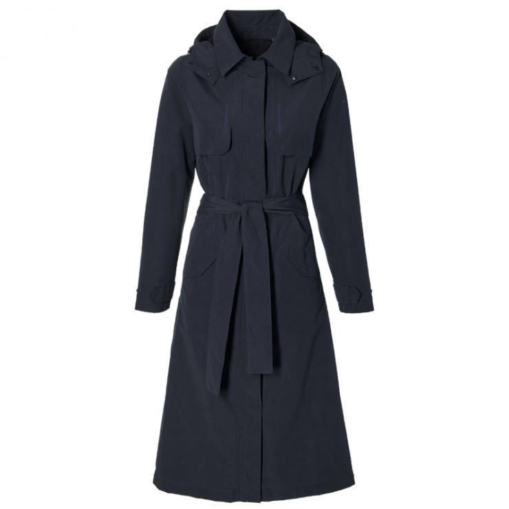 Basil Mosse veste de pluie femmes trench-coat, Bleu nuit L