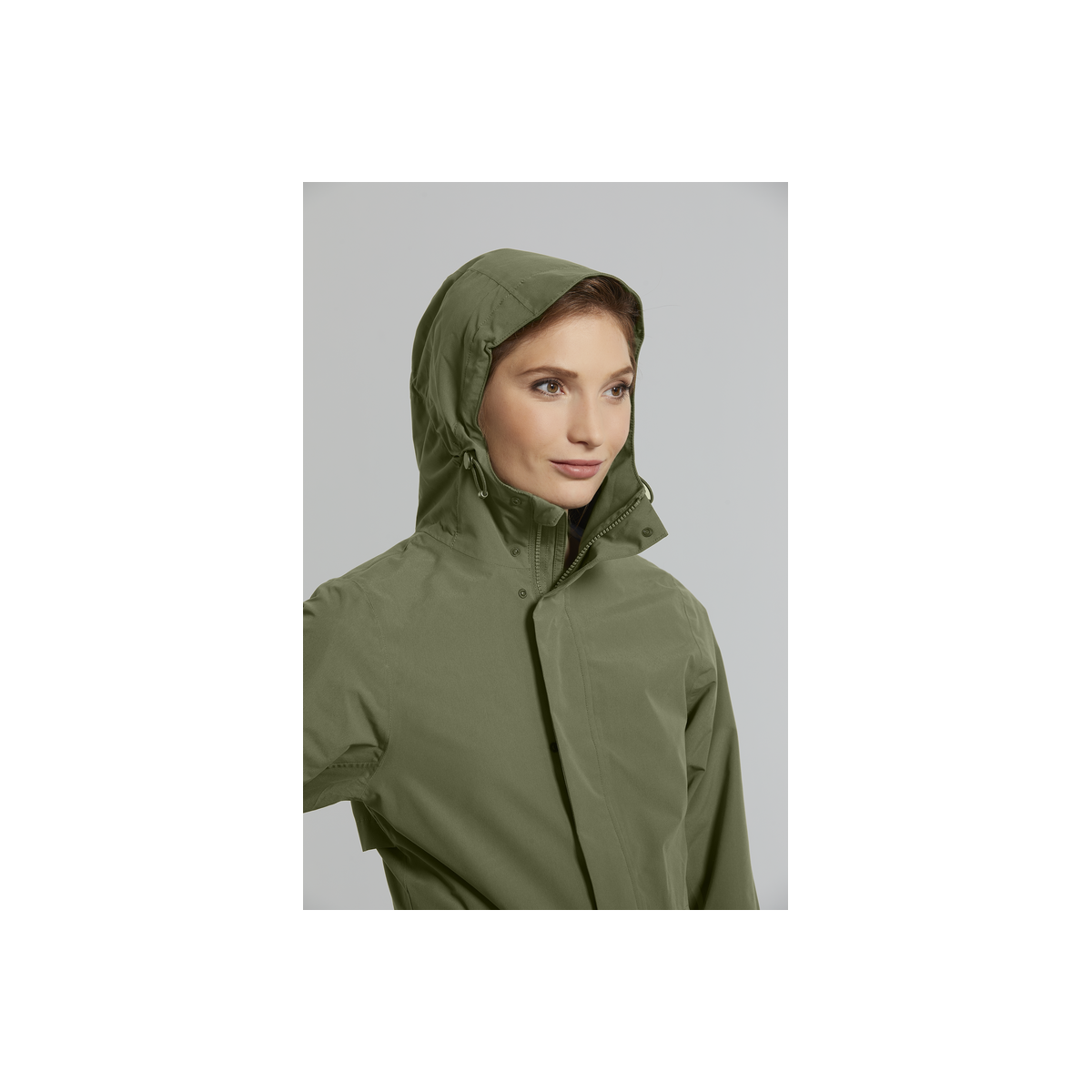 Basil Mosse veste de pluie Parka femmes, Vert olive L