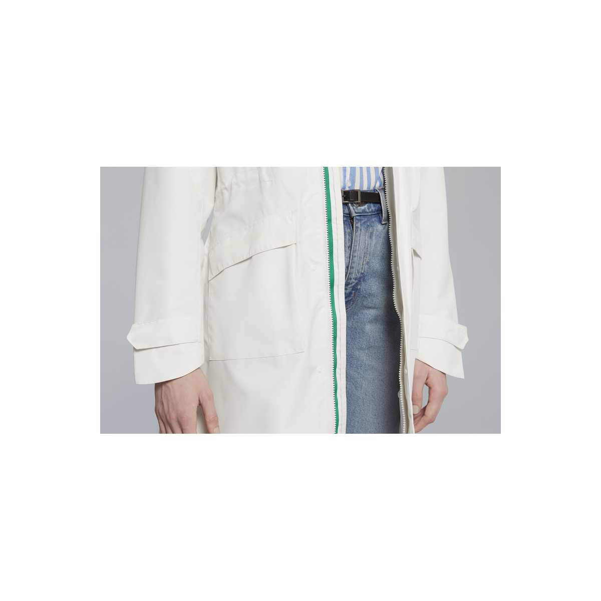 Basil Mosse veste de pluie Parka femmes, blanc S