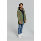 Basil Mosse veste de pluie Parka hommes, Vert olive M