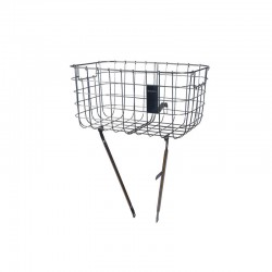 Panier avant acier, montage fixe sur fourche "BASIL ROBIN" ARGENT